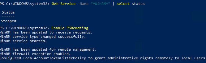 включить WInRM на компьютере Windows в рабочей группе
