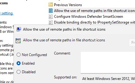 Групповая политика: разрешить использовать из сетевых папок в Windows