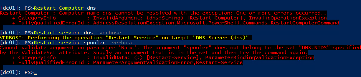 проверка работы Just Enough Administration в powershell - пользователю может запускать только разрешенные команды