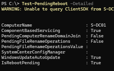 Test-PendingReboot - причины по которой Windows требует перезагрузку