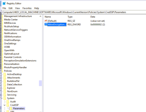 ключ реестра AllowEncryptionOracle