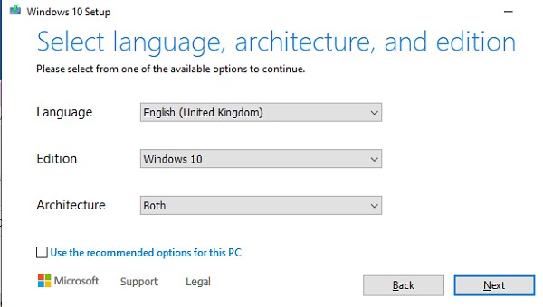 выбор образа windows 10 для записи