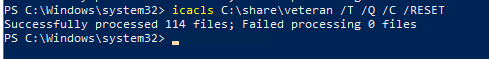 icacls RESET сбросить ntfs разрешения