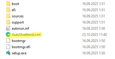 Файл ответов autounattend.xml для автоустановки Windows 11