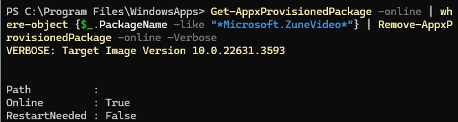 Remove-AppxProvisionedPackage удалить предустановленное приложение из образа Windows