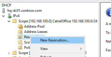 Резервация IP адреса на DHCP