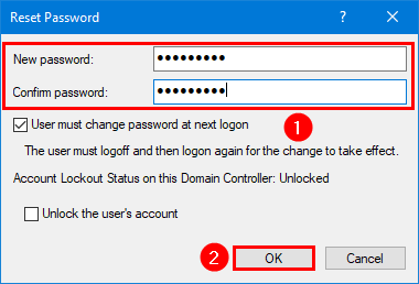 Проверка блокировки пароля Password01 в Active Directory