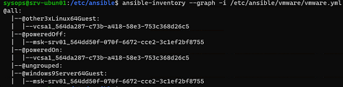 ansible-inventory инвентаризация хостов esxi
