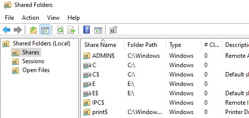управление общими сетевыми папками в windows