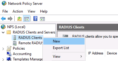 Создание RADIUS-клиента Cisco в консоли NPS