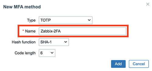 Создание метода TOTP в Zabbix 7.0