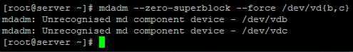 mdadm --zero-superblock - очистка дисков передо добавлением в raid