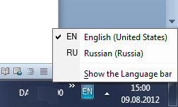 Пропала языковая панель в Windows 7