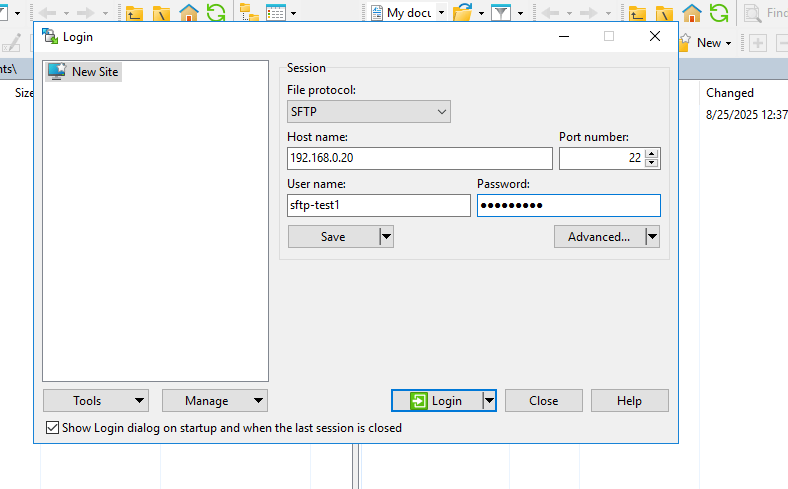 Подключение к SFTP-серверу Windows через WinSCP