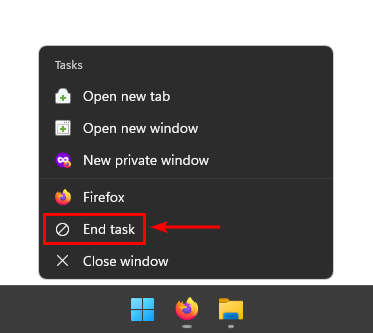 Добавление пункта Завершить задачу в панель задач Windows 11