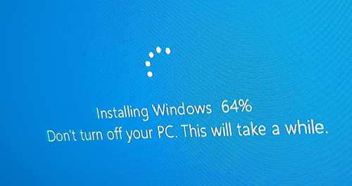 установка windows зависает на 64 процентах