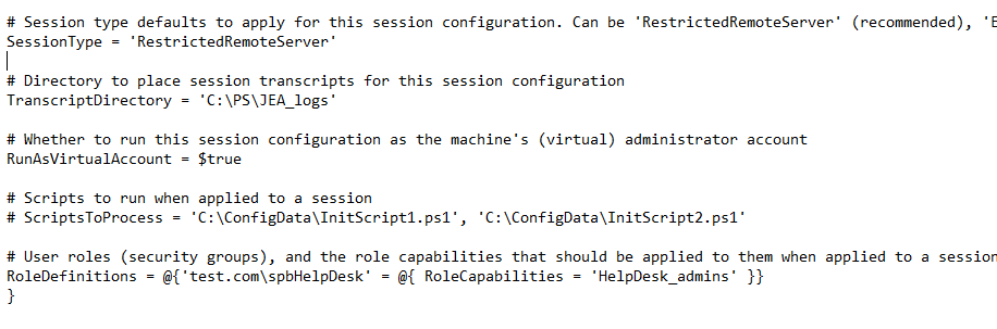 Назначаем RoleDefinitions в Just Enough Administration