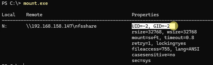 анонимном подключении к NFS-серверу использует UID=-2 и GID=-