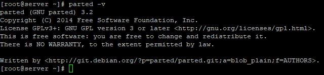 версия parted