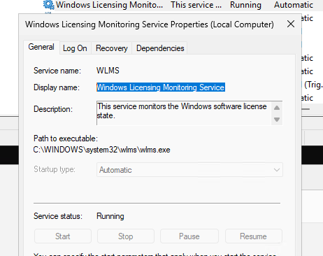 Служба WLMS (Windows Licensing Monitoring Service) 