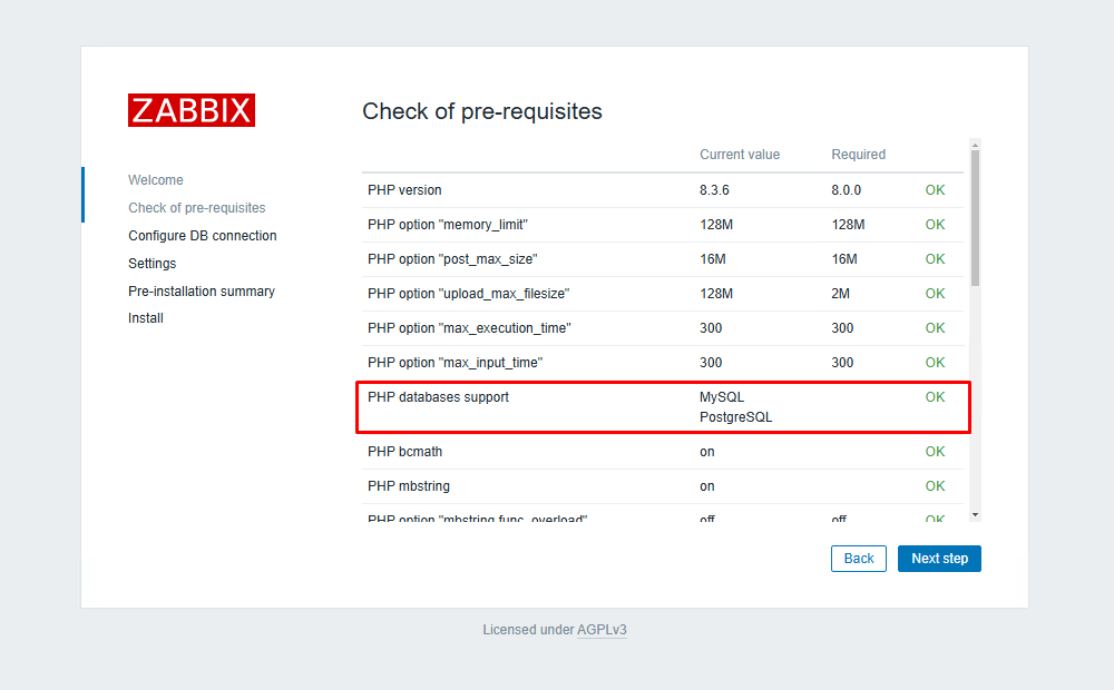 Проверка компонентов Zabbix после перехода на PostgreSQL