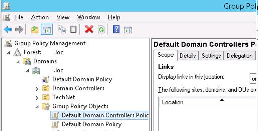 Default Domain Controller Policy