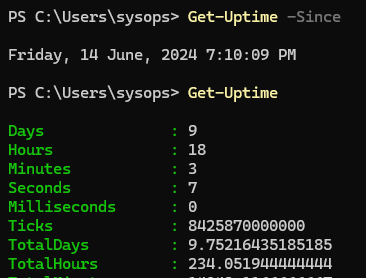 Новый PowerShell командлет Get-Uptime