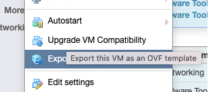VMware - экспорт в OVF формат