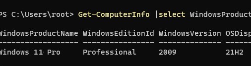 powershell Get-ComputerInfo получить номер билда и редакцию windows