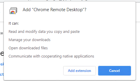 установка расширения Chrome Remote Desktop