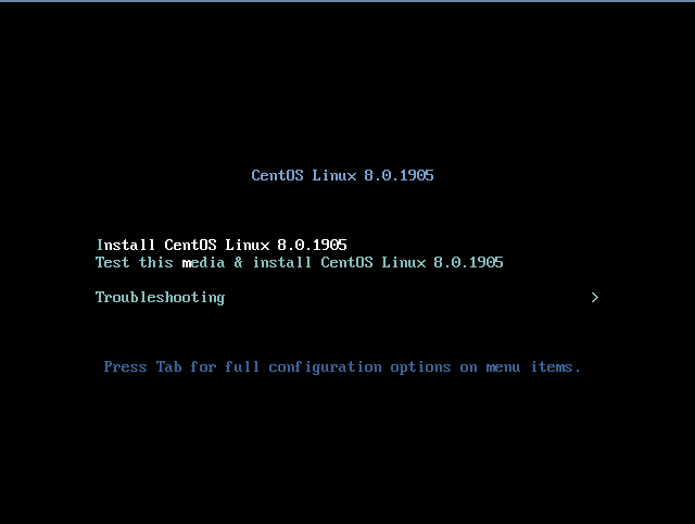 Install CentOS Linux 8.0.1905