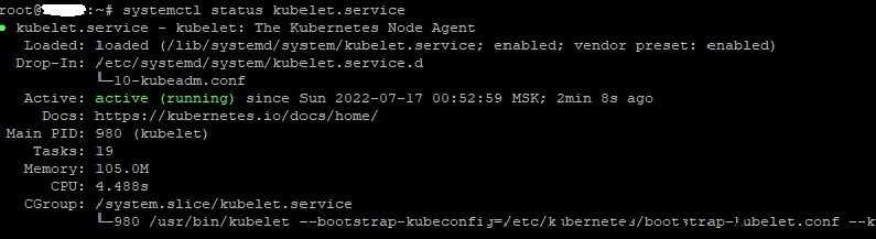 systemctl status kubelet.service