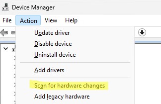 пересканровать оборубование в windows