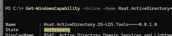 powershell установить Rsat.ActiveDirectory