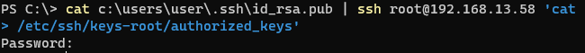 Скопировать открытый ключ на ESXi в etc/ssh/keys-root/authorized_keys