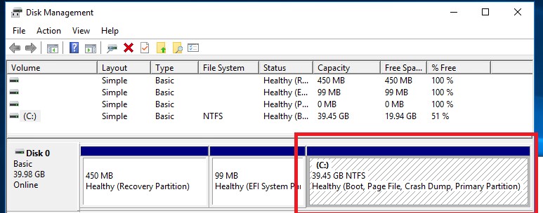 размер диска в виртуальной машине windows уменьшился