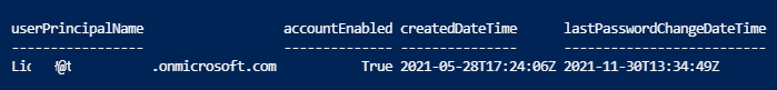 microsoft graph api - узнать дату смена пароля пользователя azure ad из powershell