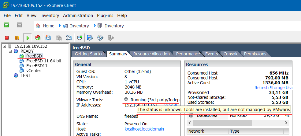 running 3-rd part vmtools