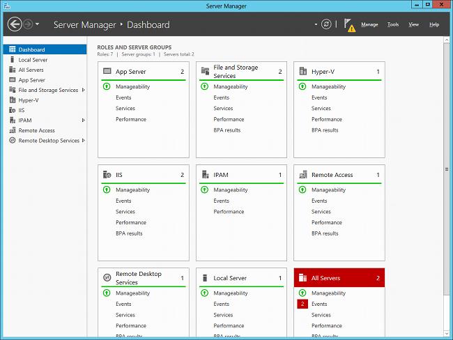 Консоль server manager dashboard в windows 2012