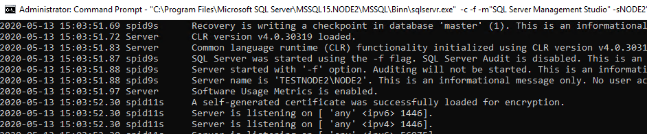 sqlservr запуск базы в безопасном режиме