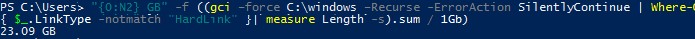 размер каталога windows без учетка жестких ссылок в winsxs