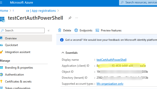 создать приложение в azure ad