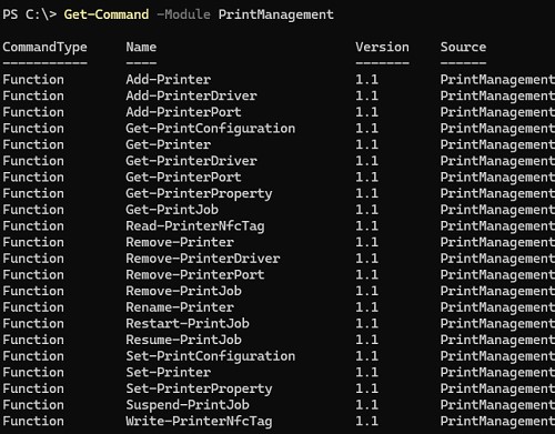 модуль powershell - PrintManagement управление принтерами