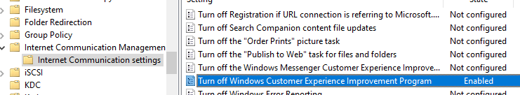 Политика Turn off Windows Customer Experience Improvement Program