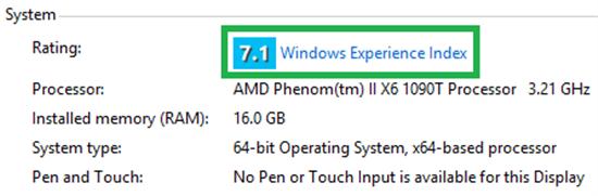 Индекс производительности Windows