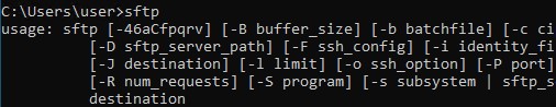 утилита sftp.exe в Windows