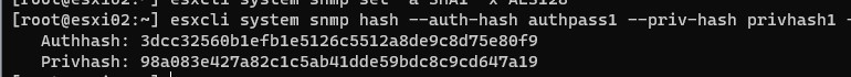 esxcli: создать хэши snmp 3 