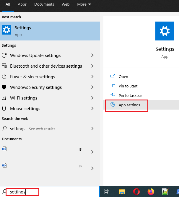 настройки приложения Параметры Windows