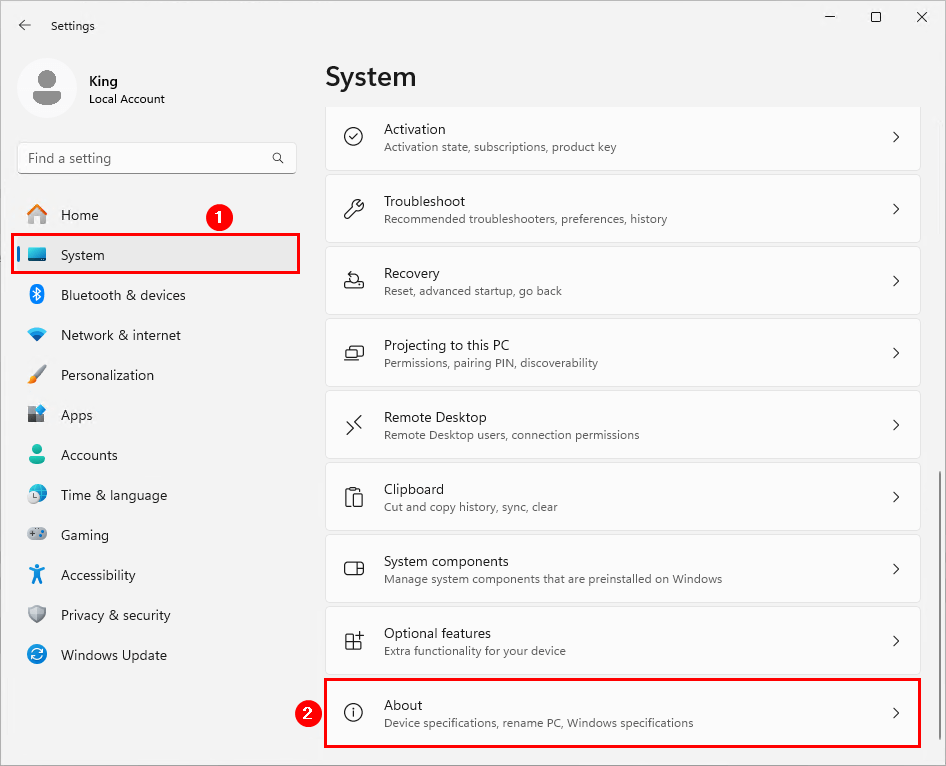 Раздел О системе в Windows 11