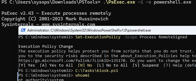 Применить настройки режима киоска с помощью PowerShell скрипта
